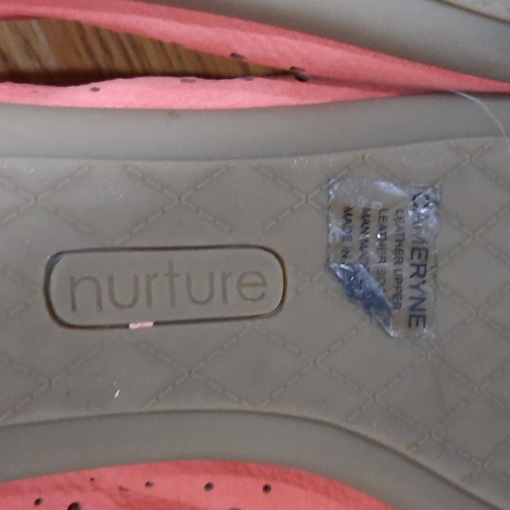 NURTURE salmon pink eyelet flats SZ 9.5M - Picture 5 of 12